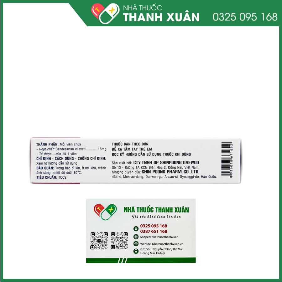 Cancetil 16mg trị tăng huyết áp, suy tim